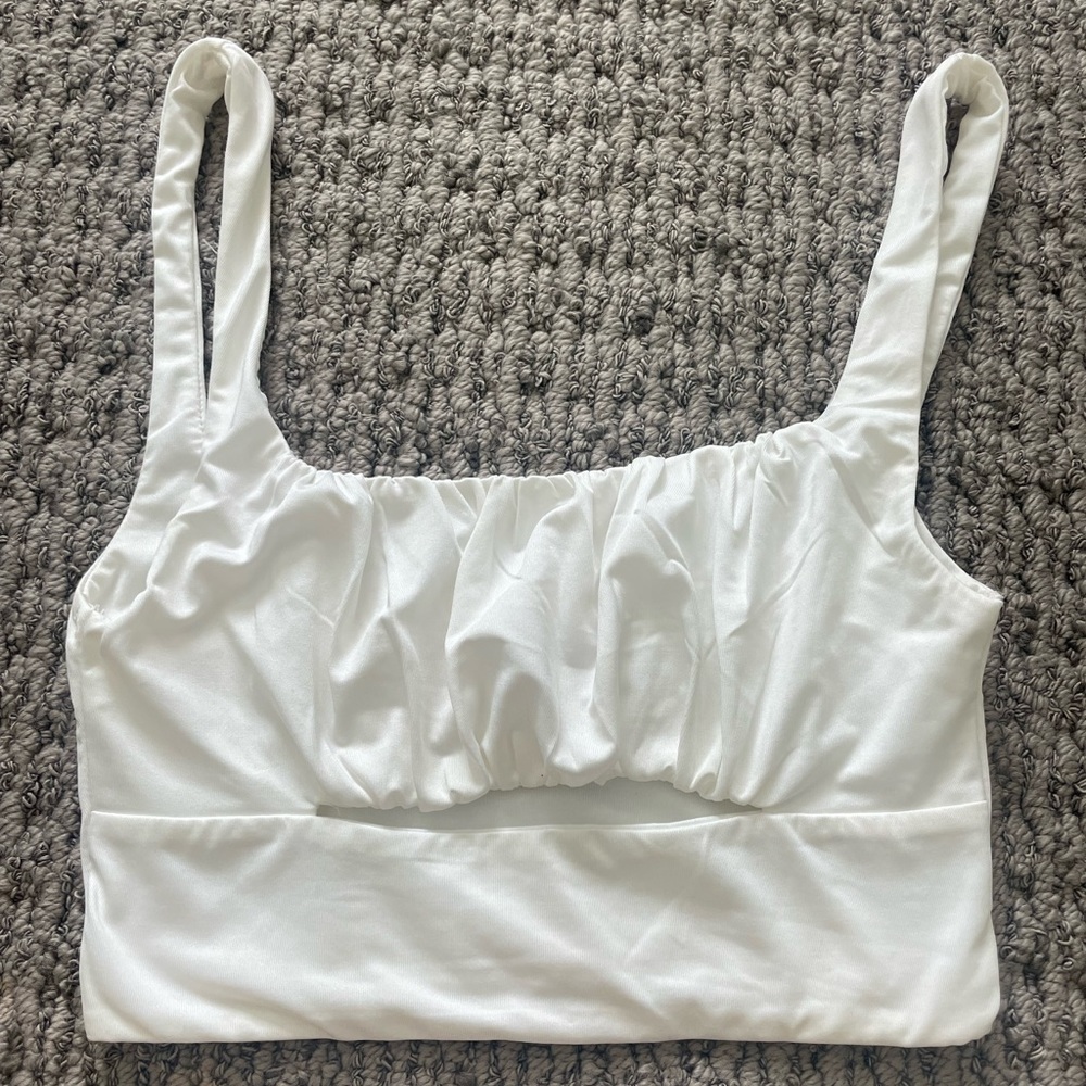 Princess Polly white cropped top